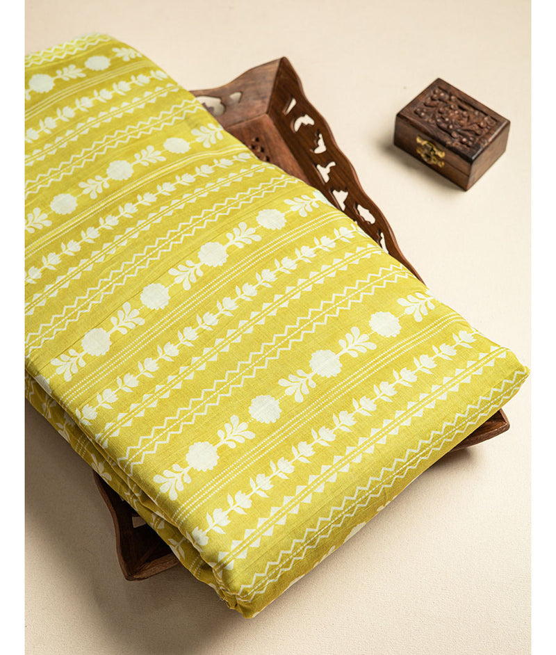 PURE MUL CHANDERI PRINTED FABRIC