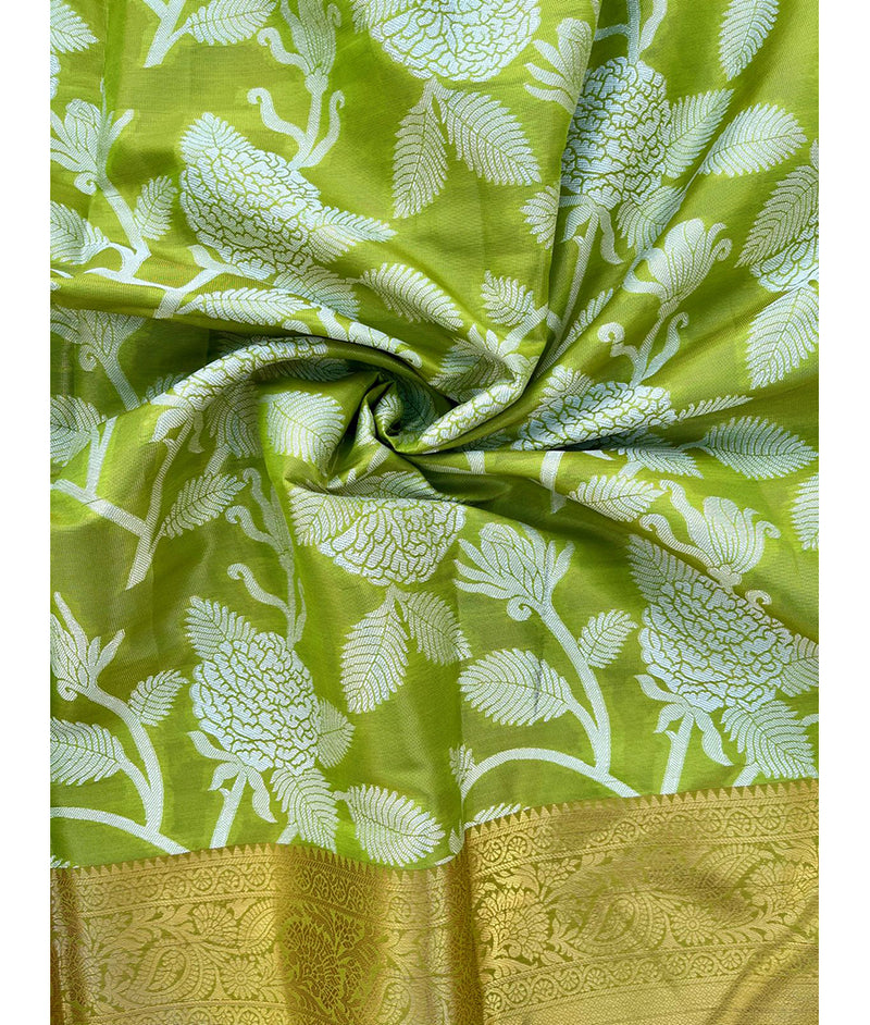 Silk tissue border fabric