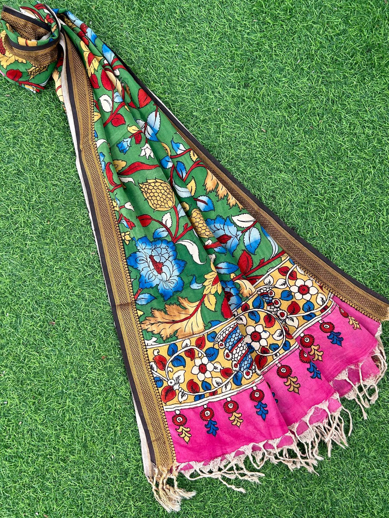 CHANDERI KALAMKARI  DUPATTA