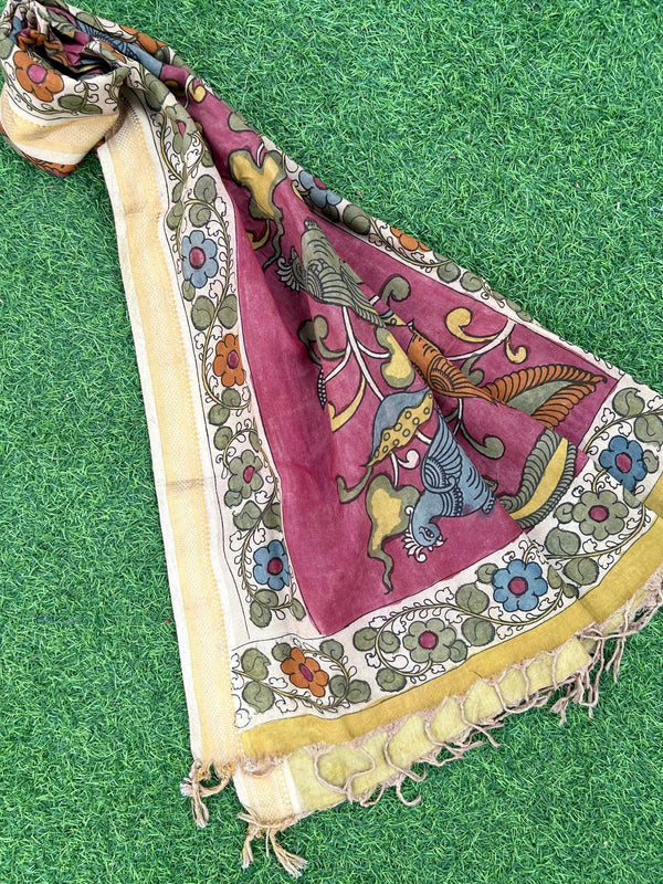 CHANDERI KALAMKARI  DUPATTA