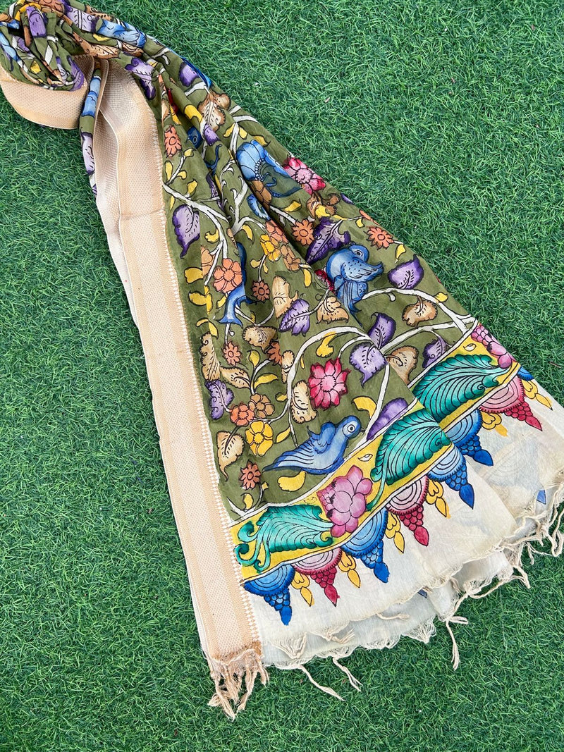 CHANDERI KALAMKARI  DUPATTA