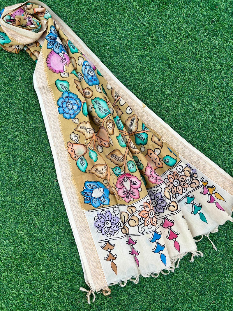 CHANDERI KALAMKARI  DUPATTA