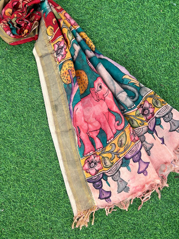 CHANDERI KALAMKARI  DUPATTA