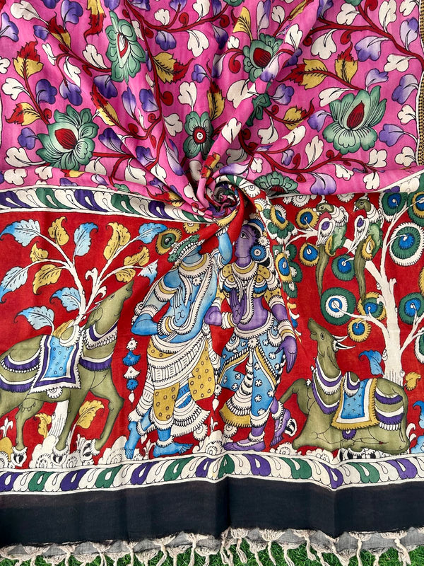 CHANDERI KALAMKARI  DUPATTA