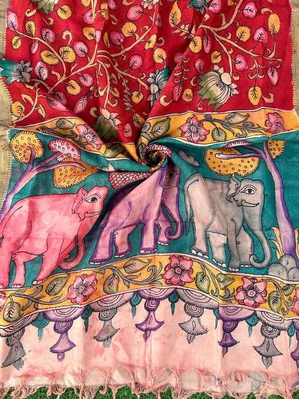 CHANDERI KALAMKARI  DUPATTA