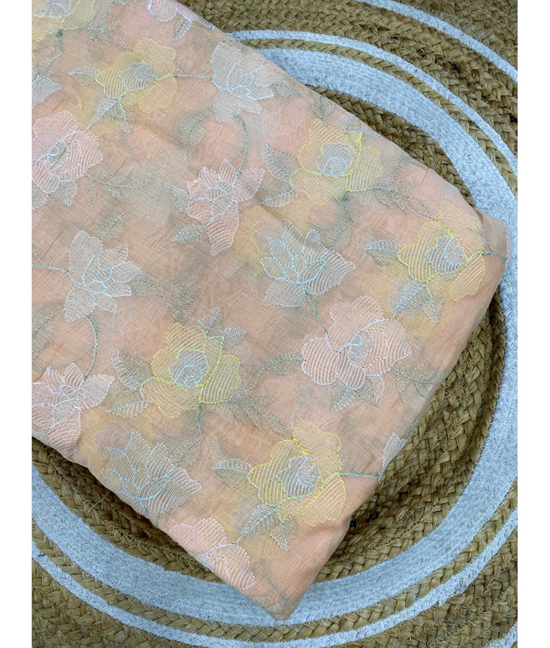 Malai chanderi Embriodery fabric