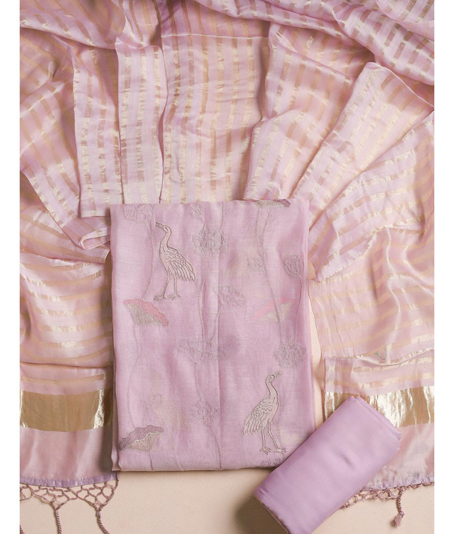 Pure malai chanderi suit set