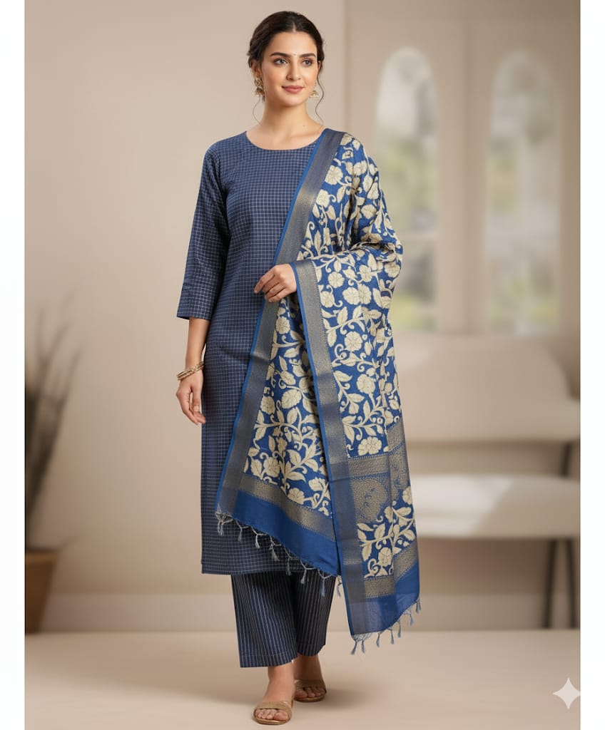 COTTON LUREX SUIT SET