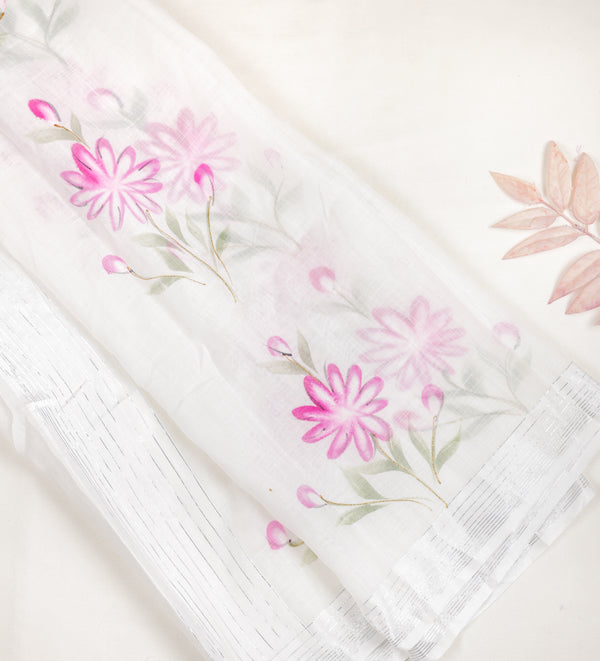 Semi Linen Brush Painted Dupatta