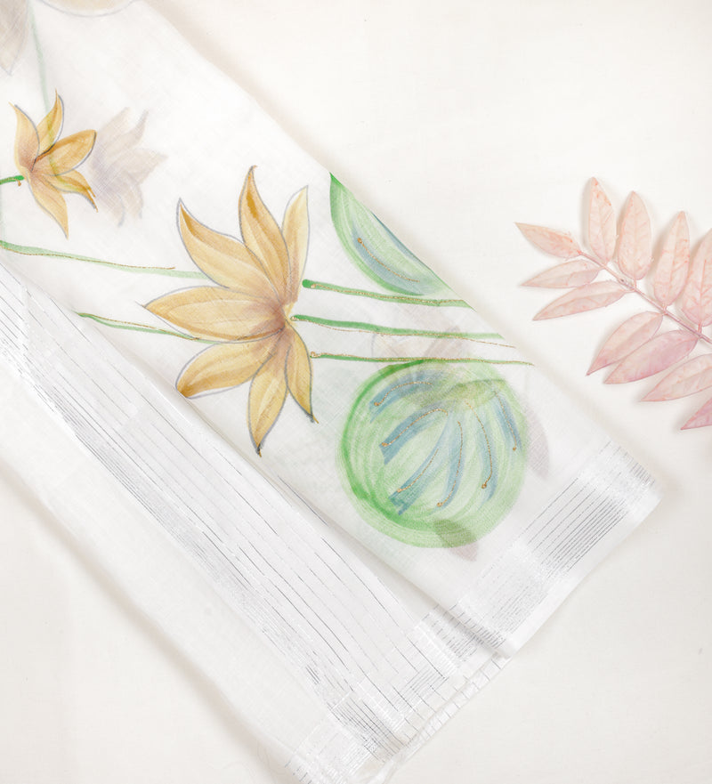 Semi Linen Brush Painted Dupatta