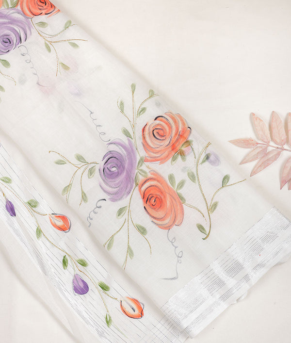 Semi Linen Brush Painted Dupatta