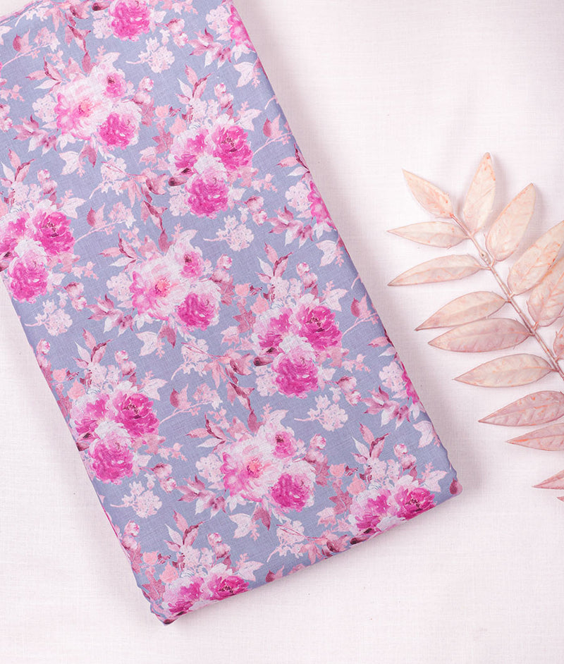 Cotton Linen  Printed Fabric