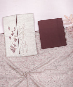 COTTON EMBROIDERYSUIT SET WITH KOTA DUPATTA