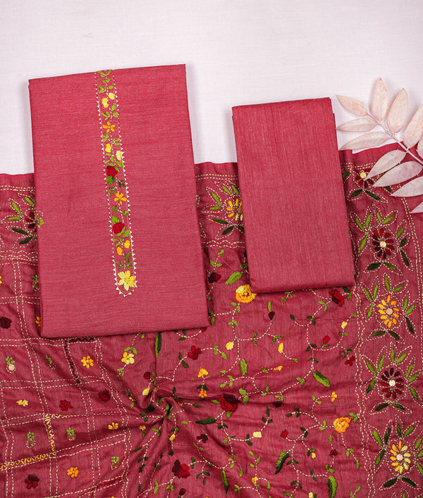 CHANDERI SILK WITH EMBROIDERY