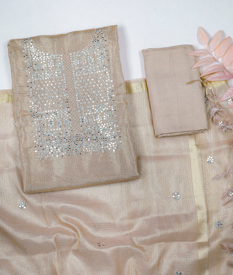 TISSUE EMBROIDERY SUIT SET