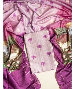 SEMI TUSSAR PICHWAI 2 PIECE SUIT SET
