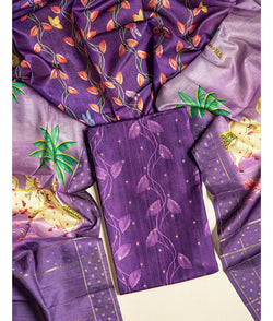 SEMI TUSSAR PICHWAI 2 PIECE SUIT SET