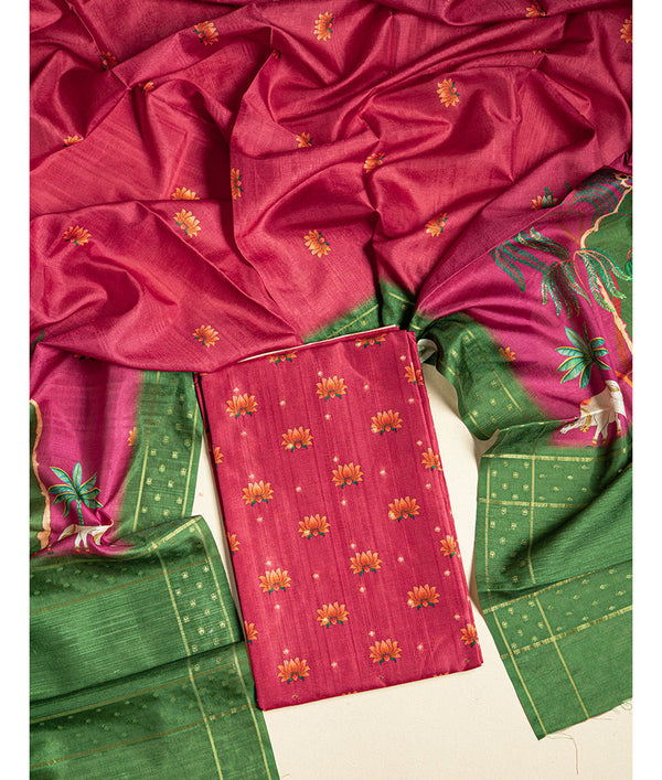 SEMI TUSSAR PICHWAI 2 PIECE SUIT SET
