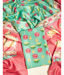 SEMI TUSSAR PICHWAI 2 PIECE SUIT SET