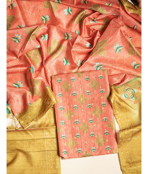SEMI TUSSAR PICHWAI 2 PIECE SUIT SET