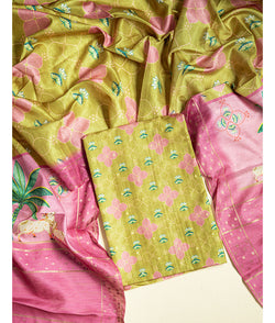 SEMI TUSSAR PICHWAI 2 PIECE SUIT SET