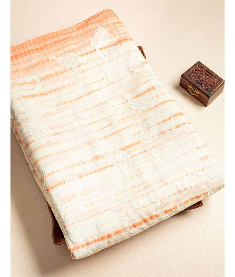 PURE  LINEN SIBORI EMBROIDERED FABRIC