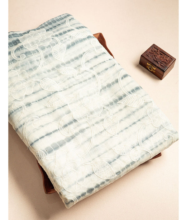 PURE  LINEN SIBORI EMBROIDERED FABRIC