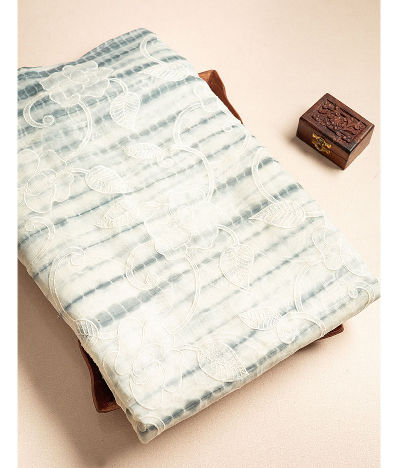 PURE  LINEN SIBORI EMBROIDERED FABRIC