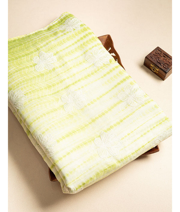 PURE  LINEN SIBORI EMBROIDERED FABRIC