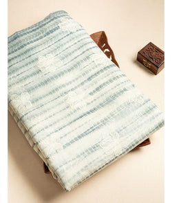 PURE  LINEN SIBORI EMBROIDERED FABRIC