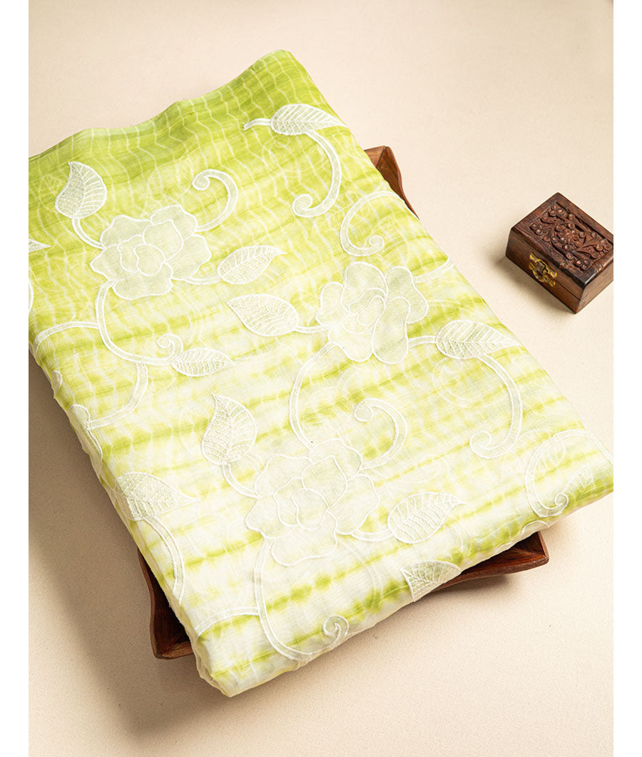 PURE  LINEN SIBORI EMBROIDERED FABRIC