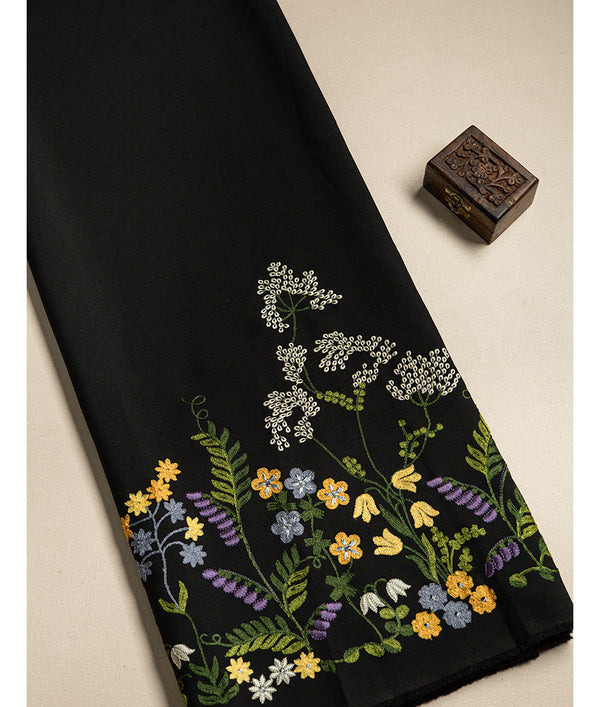 BANANA CREPE EMBROIDERED FABRIC
