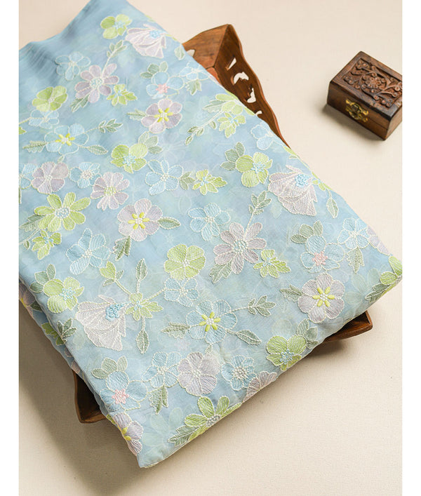 MALAI CHANDERI EMBROIDERED FABRIC