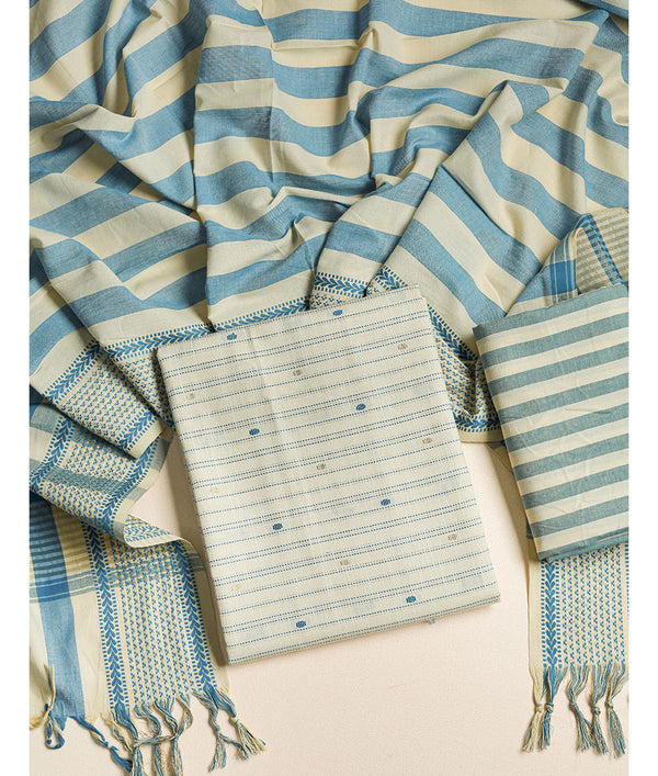 COTTON WOVEN 3 PIECE SUIT SET