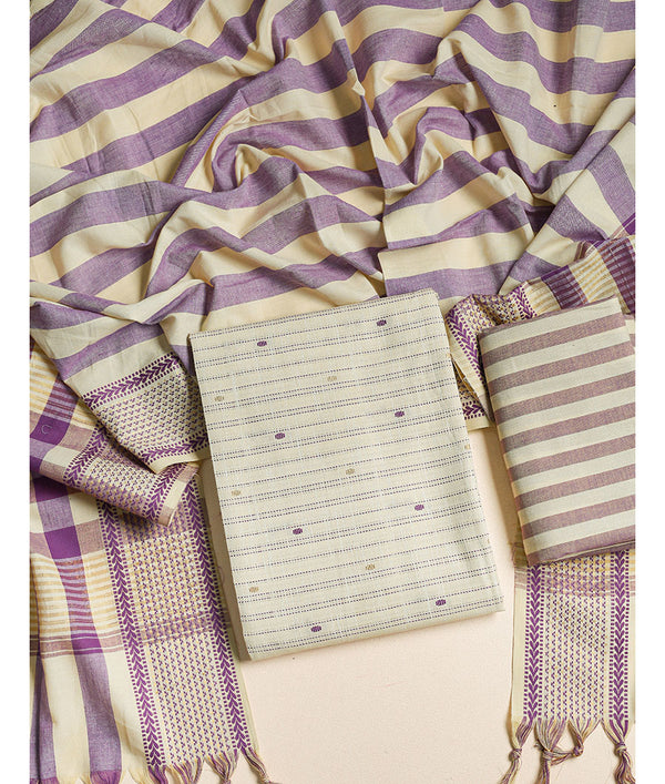 COTTON WOVEN 3 PIECE SUIT SET