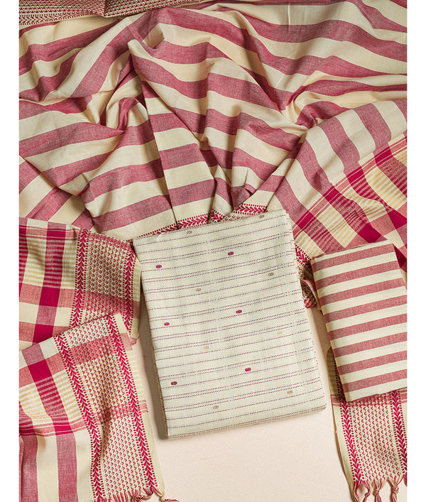 COTTON WOVEN 3 PIECE SUIT SET