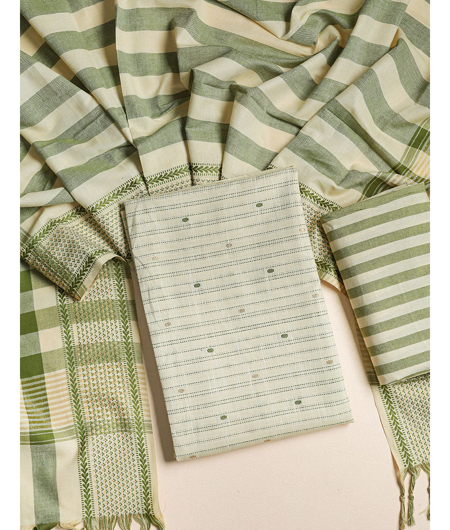 COTTON WOVEN 3 PIECE SUIT SET