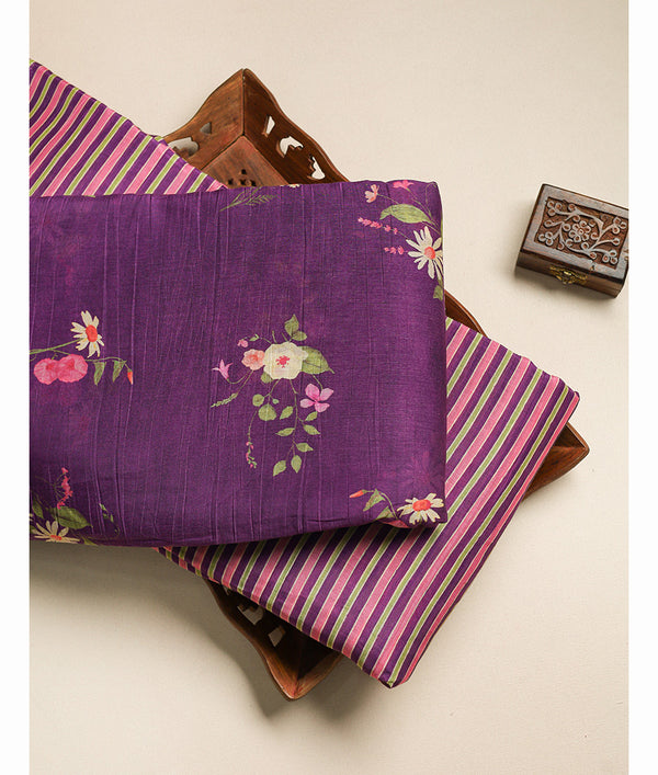 PURE MALAI CHANDERI PRINTED FABRICS