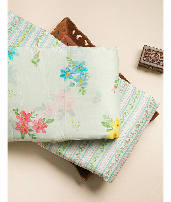PURE MALAI CHANDERI PRINTED FABRICS