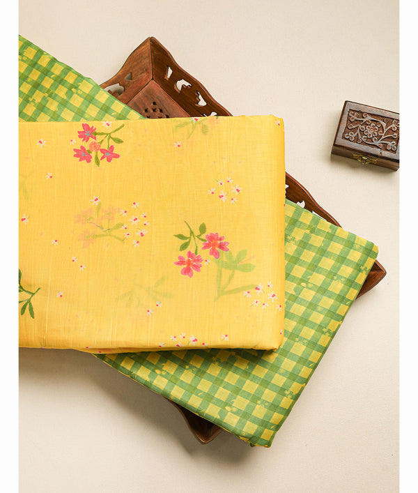 PURE MALAI CHANDERI PRINTED FABRICS
