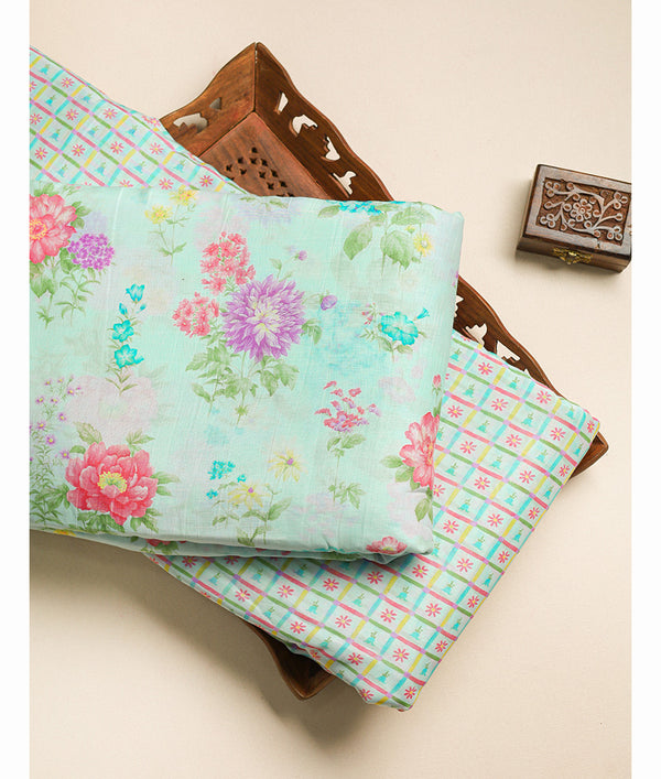 PURE MALAI CHANDERI PRINTED FABRICS