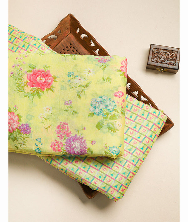 PURE MALAI CHANDERI PRINTED FABRICS