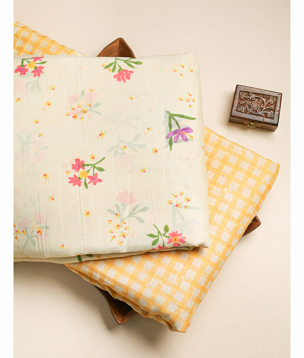PURE MALAI CHANDERI PRINTED FABRICS