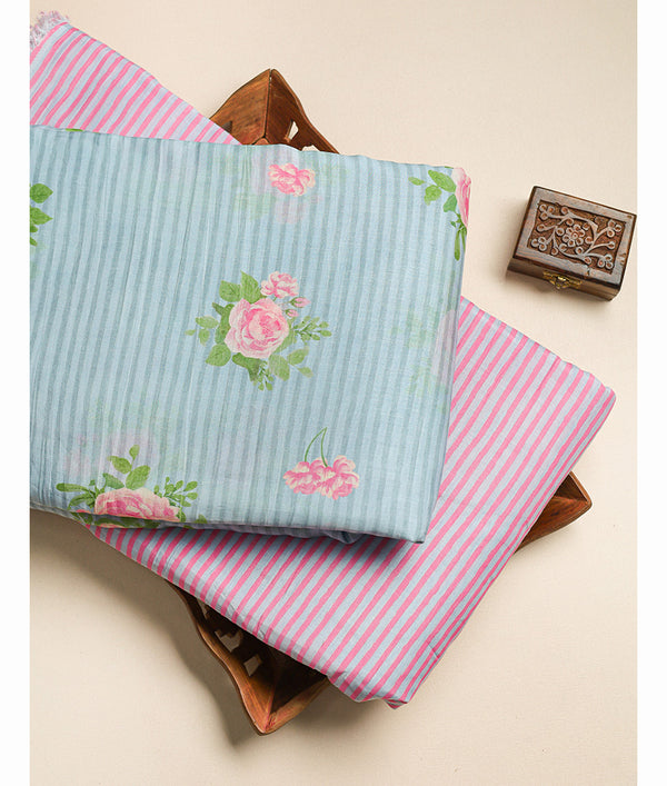 PURE MALAI CHANDERI PRINTED FABRICS