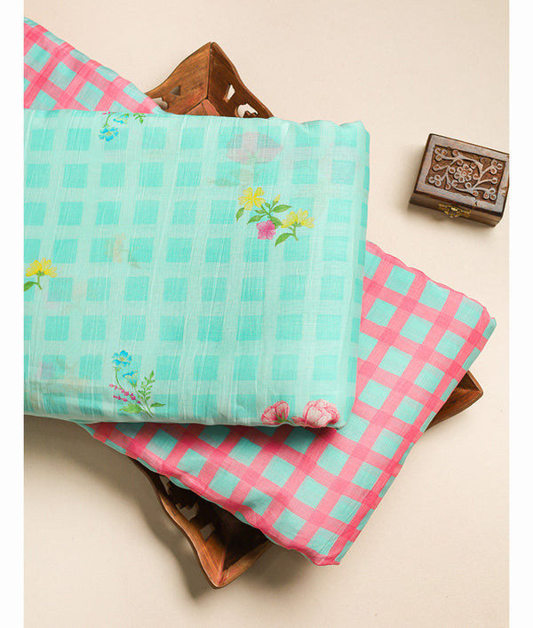 PURE MALAI CHANDERI PRINTED FABRICS