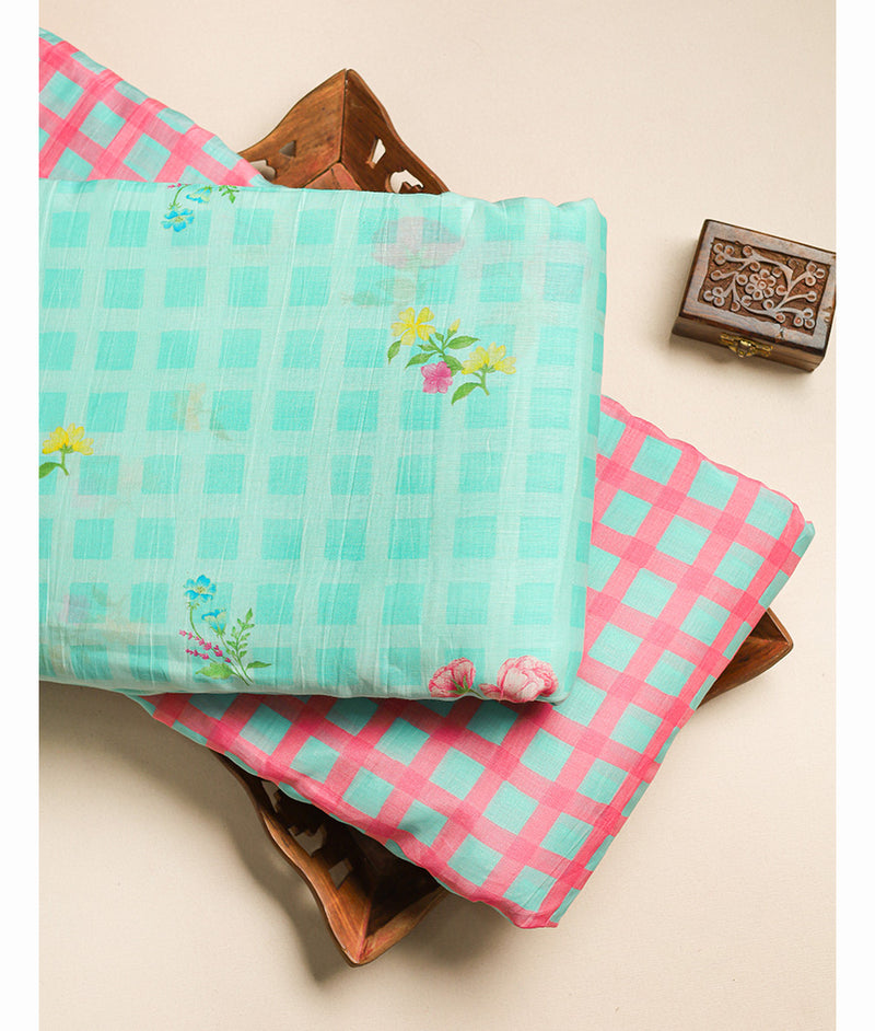 PURE MALAI CHANDERI PRINTED FABRICS
