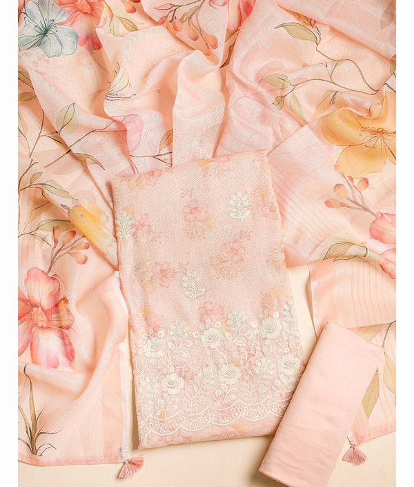 LINEN EMBROIDERED SUIT SET