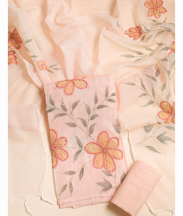 PURE MALAI CHANDERI SUIT SET
