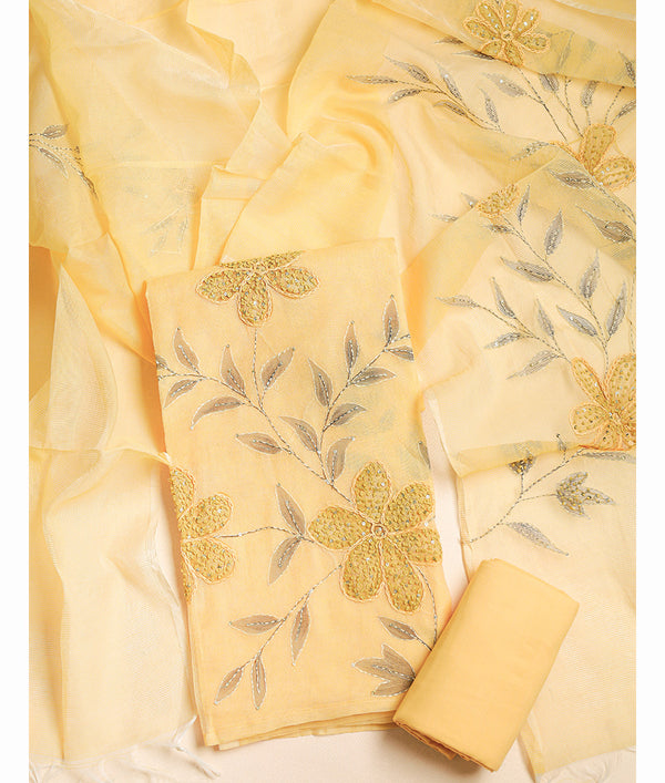 PURE MALAI CHANDERI SUIT SET