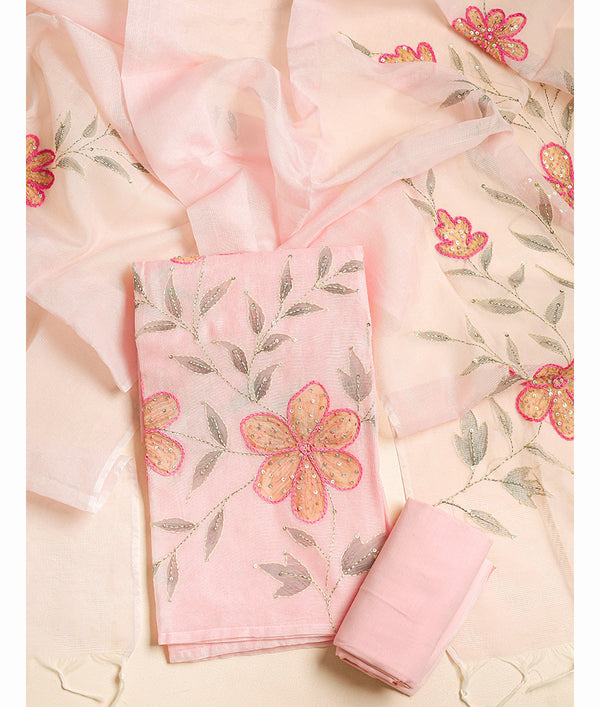 PURE MALAI CHANDERI SUIT SET